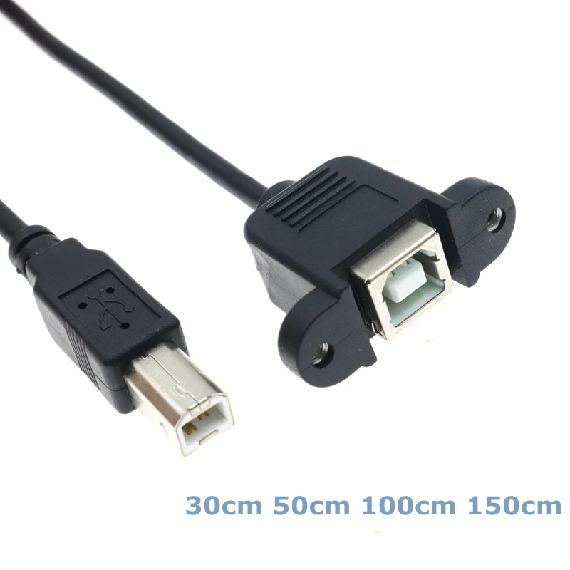 0.3m 1m USB 2.0 tipo B maschio a femmina M/F estensione cavo dati installazione pannello per stampante o Scanner adattatore connettore cavo