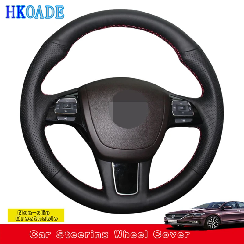 Customize Micro Fiber Leather Steering Wheel Cover For Volkswagen VW Touareg 2010 2011 2012 2013 2014 2015 2016 2017 2018