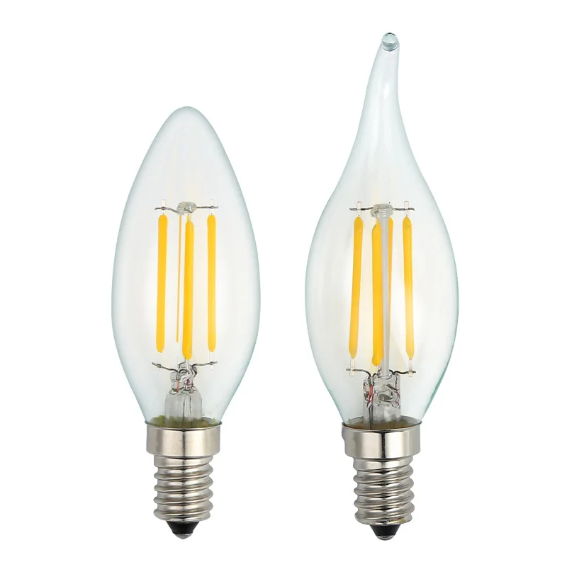 1pcs/lot Edison Bulb COB Filament LED Candle E14 Light 4W 8W 12W dimmable C35 C35L Filament Bulb warm white cold white lamp