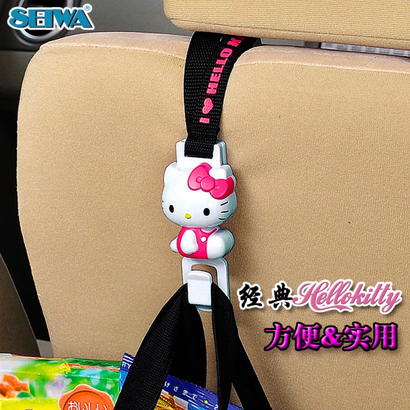 

Car Rear Seat hook Cute cartoon girl auto accessories Headrest for Storage Bag Hanger beverage for lady styling