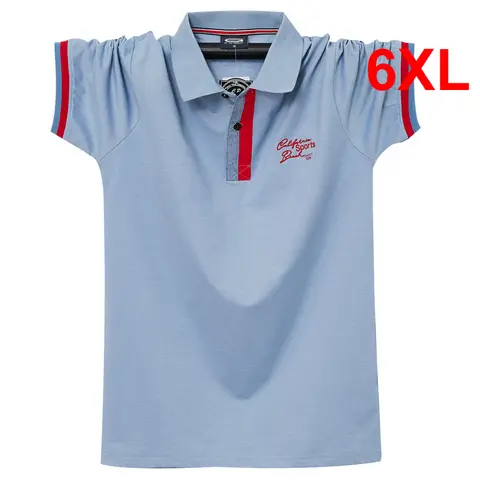 2021 Polo allentata estiva uomo Casual Polo manica corta in cotone moda traspirante top uomo Plus Size 4XL 5XL 6XL HA204