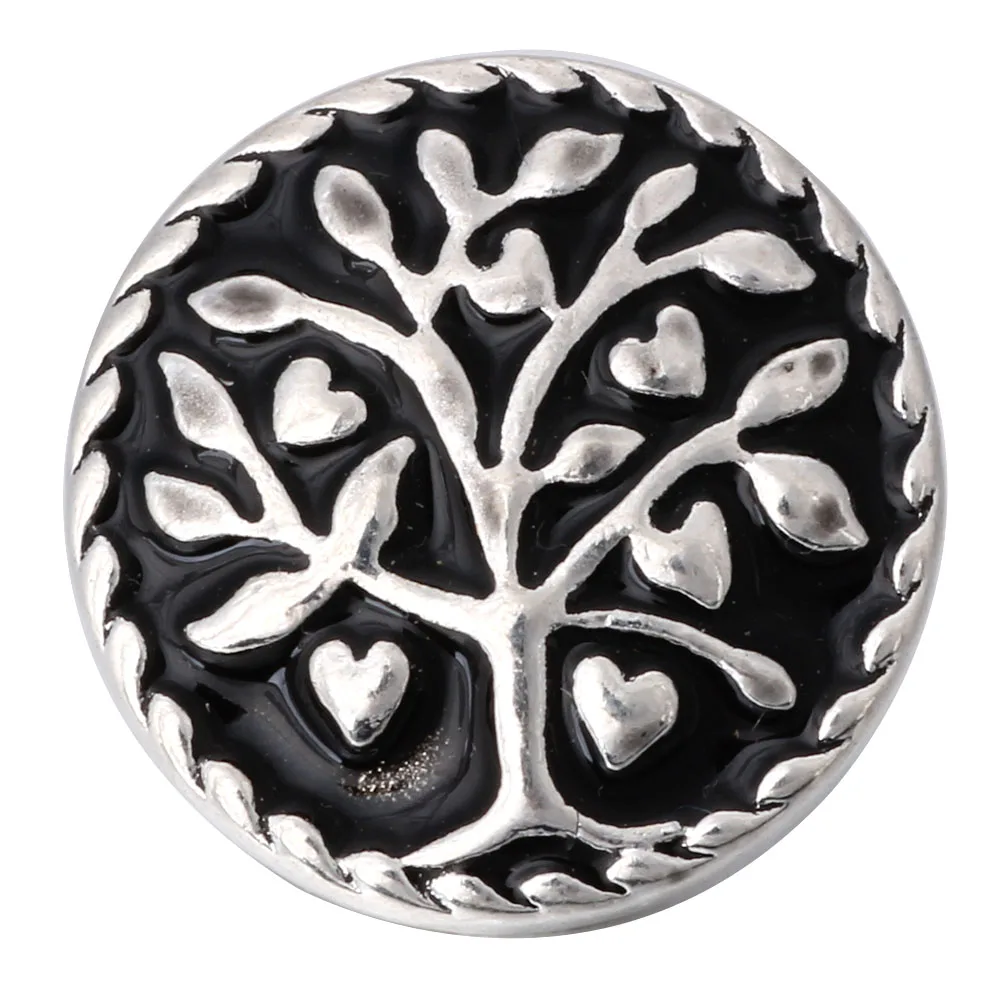 5pcs/lot Wholesale Snap Button Jewelry Mixed Black Metal 18mm Snaps with Rhinestone Button for 18mm Snap Bracelets Bangles