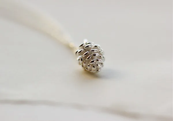 REETI Korean 925 Sterling Silver Jewelry Pine cone Choker Necklaces for Women Wedding Girls Statement Jewelry kolye