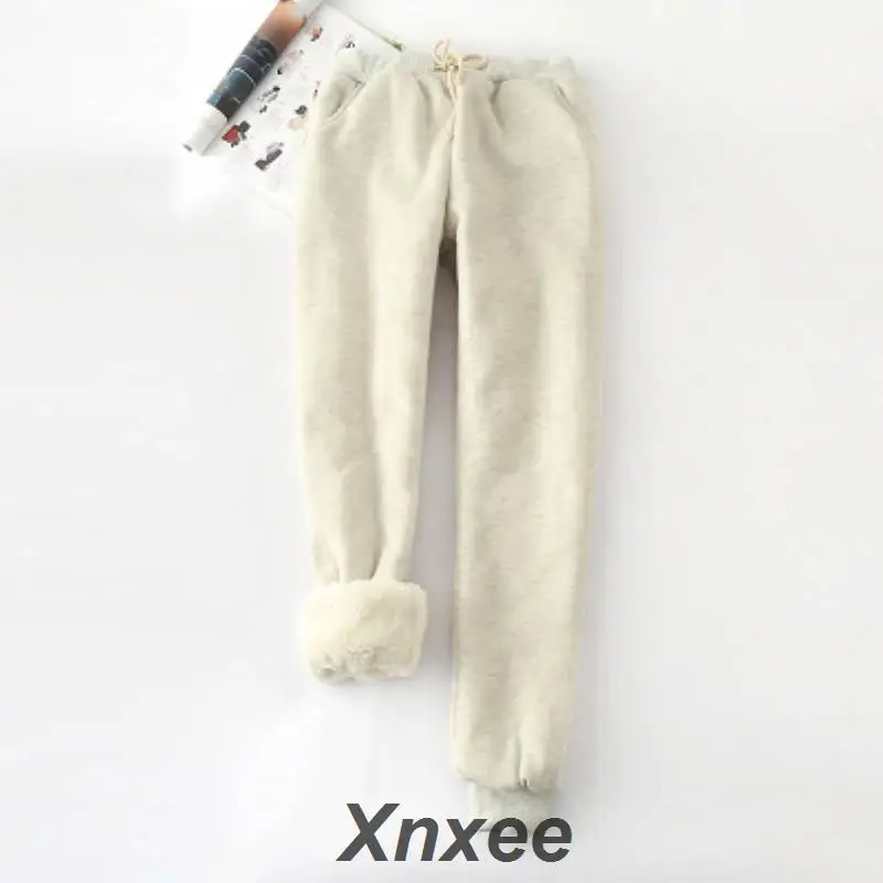 

Winter Cashmere Harem Warm Pants Women 2019 Causal trousers Women Warm Thick Lambskin Cashmere Pants Women Loose Pant Xnxee