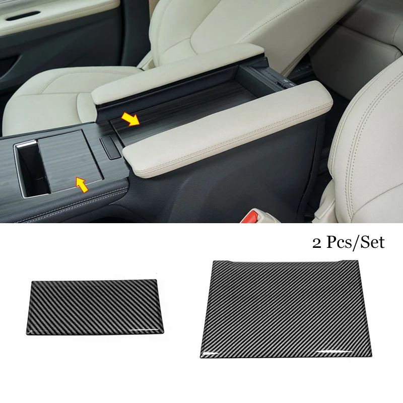 

ABS Carbon fiber For Toyota SIENNA 2021 2022 LHD Accessories Car Front armrest box panel decor Sticker Decoration Cover Trim