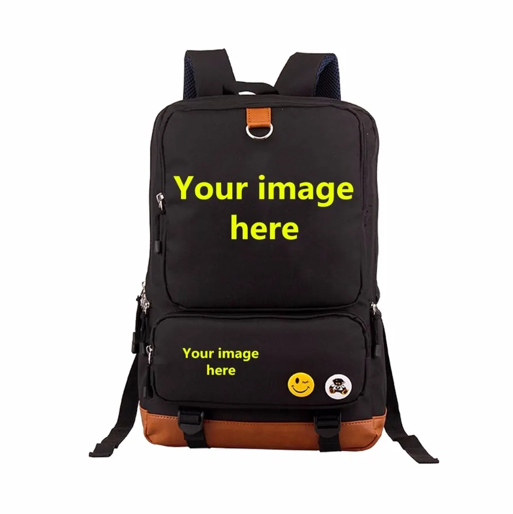 anime Cartoon backpack Custom Made Backpack student bookBag women men shoulder Rucksack Send pictures Custom backpack 4 style