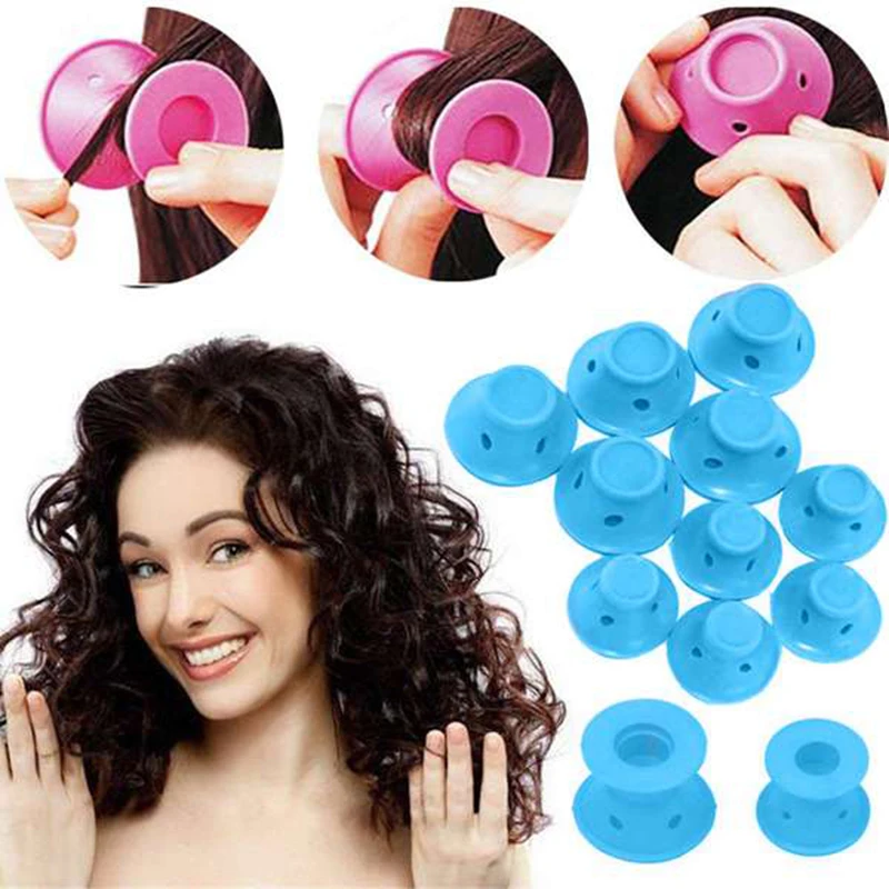 Hair Curlers 10pcs/set Soft Rubber Magic Hair Care Rollers Silicone Hair Curler No Heat Hair Styling Tool curlers for curling