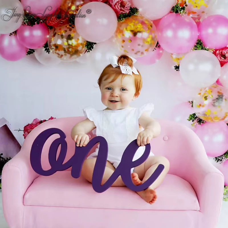 Custom Een Aanmelden Photo Prop Voor Eerste Verjaardag Foto Schieten Voor Baby 'S Houten Hekje Fotograaf, Nummer Teken