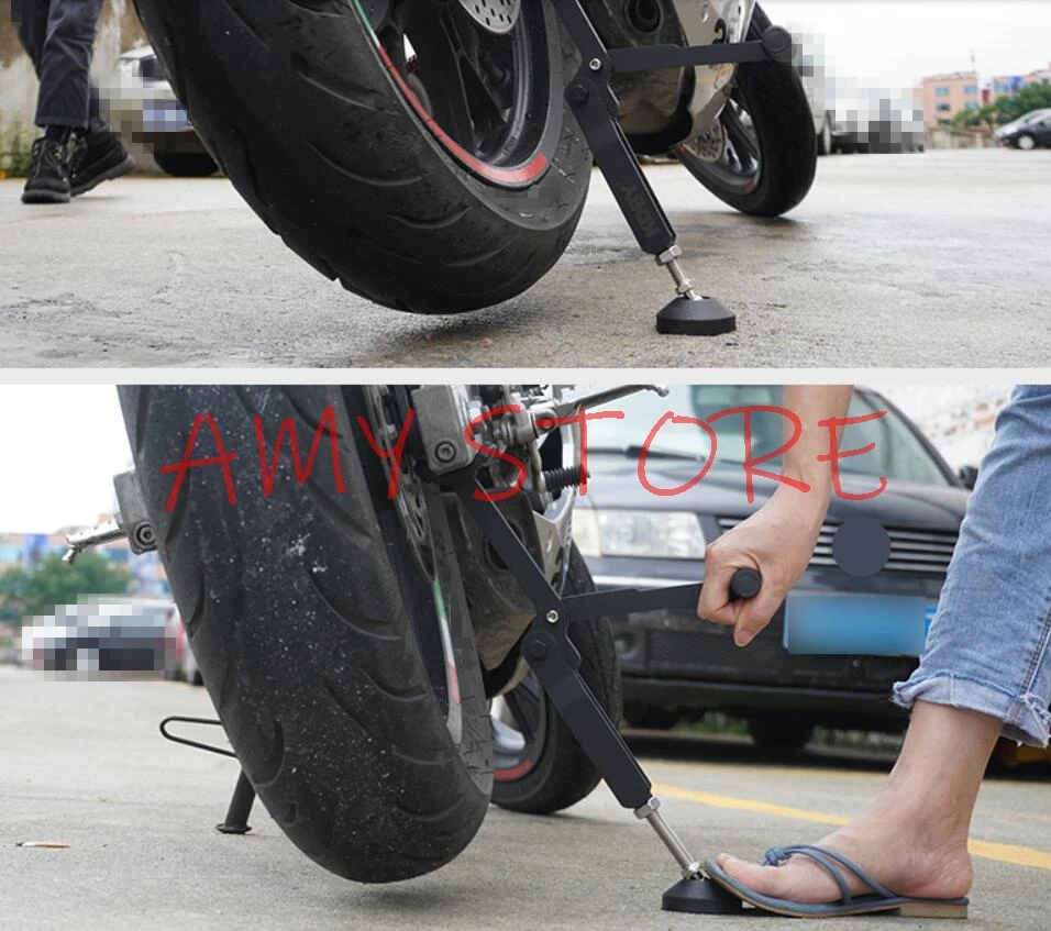 Foldable Universal Motorcycle Wheel Lifter Outdoor Portable Motor Support Frame Device Motorbike Jack Repair Maintenance Tool