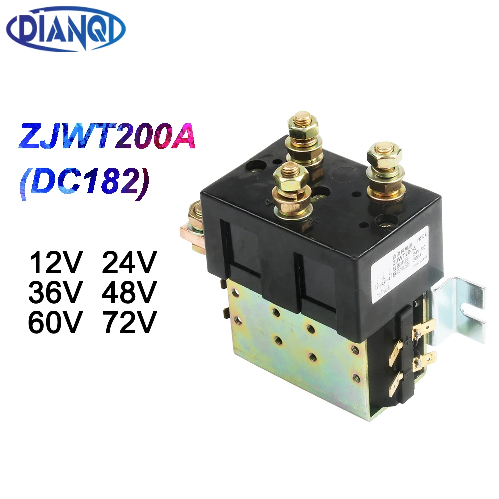 DC182 2NO+2NC 12V 24V 36V 48V 60V 72V 200A DC Contactor ZJWT200A for forklift handling drawing grab wehicle car winch PUMP MOTOR