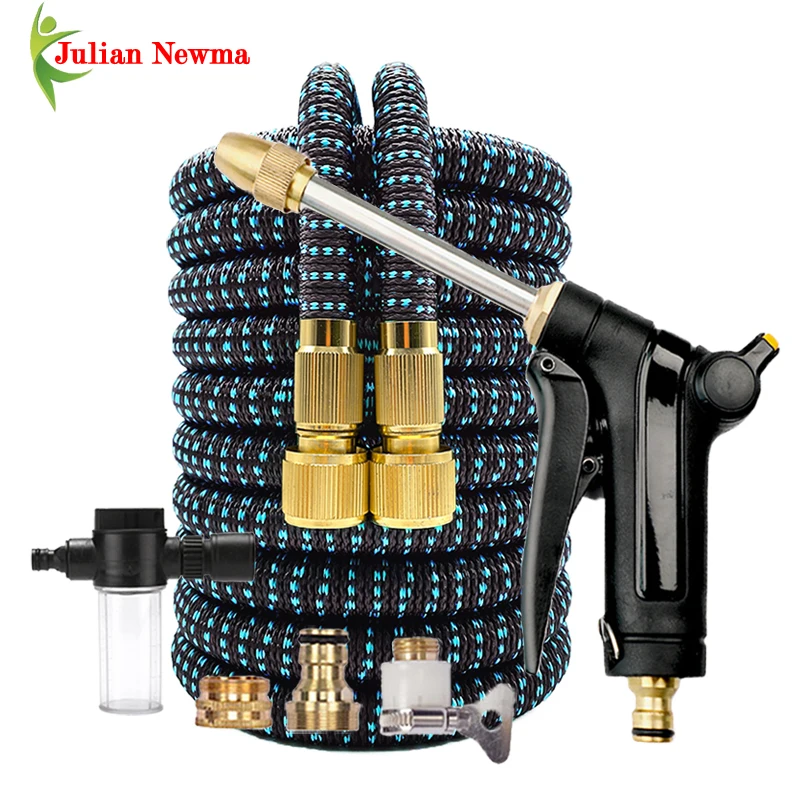 New Expandable Garden Watering Hose High Pressure Car Washer Metal Water Gun Flexible Magic Hose Pipe Garden Sprayer Irrigation