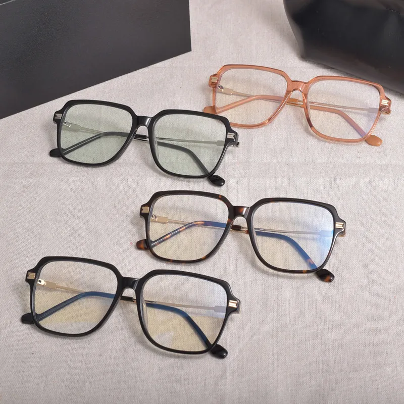 New Korean Acetate Glasses Frame Jeff Women Men Big Square Prescription Eyeglasses Frame Myopia Optical Reading Eyewear oculos