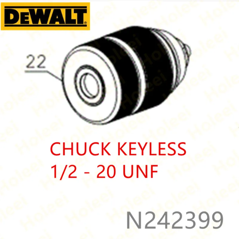 

DEWALT CHUCK KEYLESS N242399 for DC901 DW988 DW987 DW984K DW984 DCD995 DCD990 DCD985 DW981 DW980 DCD945 DCD940 DC981K DC980K