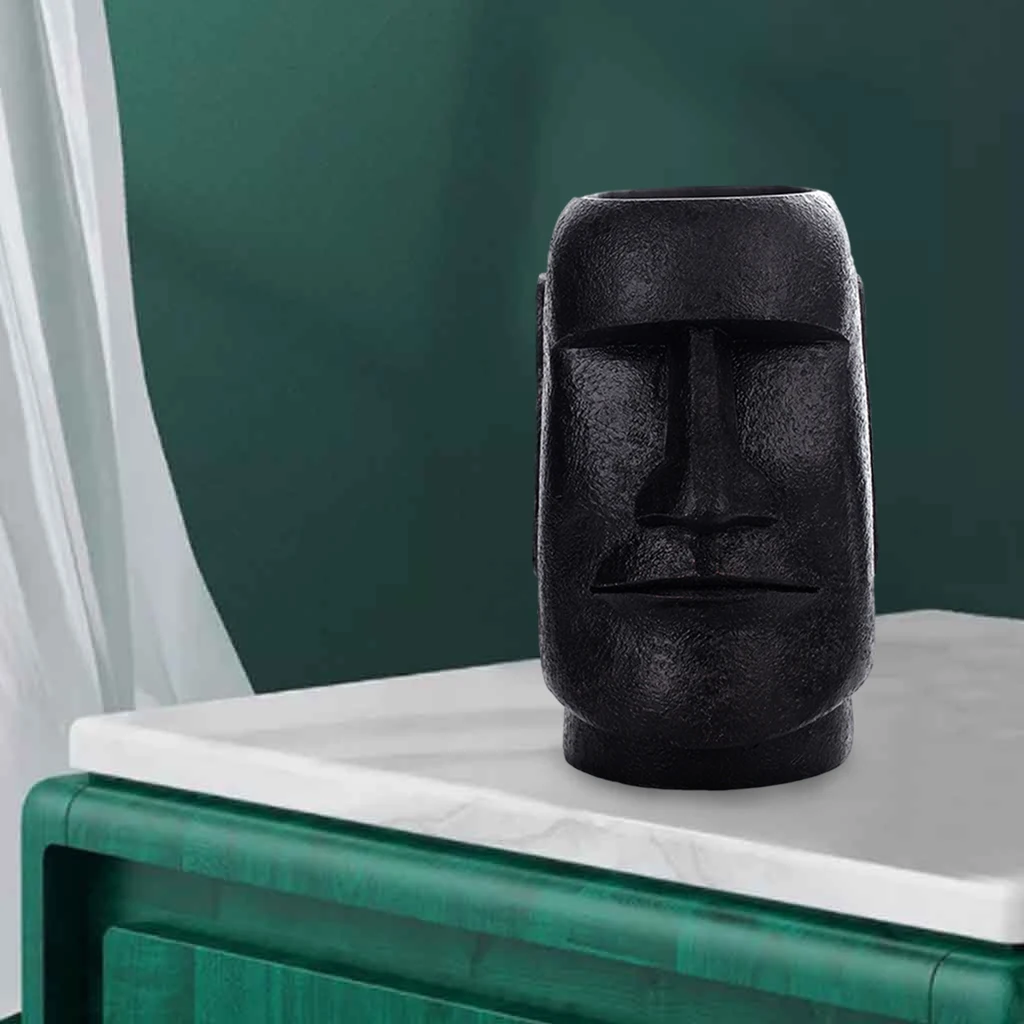 1PC Ancient Easter Island Statue Massive Megalith Ahu Akivi Antique Roman Portrait Moai Head Sculpture for Desk Ornament