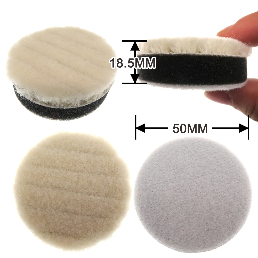 9Pcs 2 Inch Buffing Polishing Pad Kit Car Sponge Buff Pad Grip Wool Pad For Buffer Polisher Drill Adapter Sanding Waxing Cutting