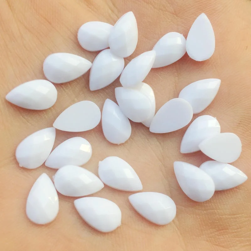 80Pcs 7mm*10mm Pear Flatback Acrylic Wedding/Clothes Wedding Art Decoration DIY