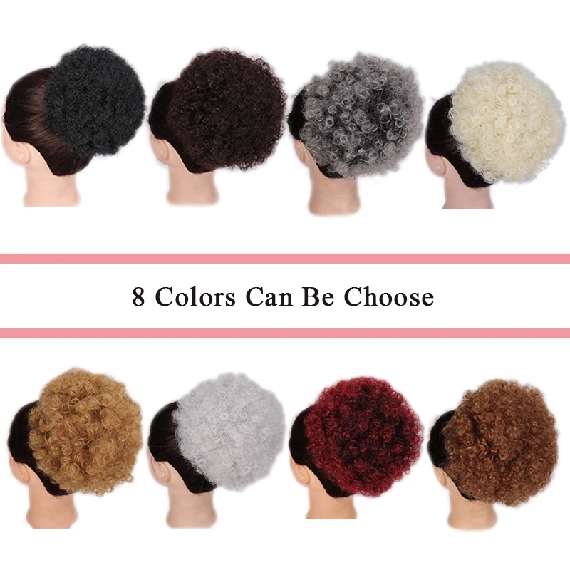 LUPU syntetyczny Scrunchie Chignon Hairpiece włosy kręcone Afro kucyk sznurek naturalne sztuczne włosy kok dla kobiet żaroodporne