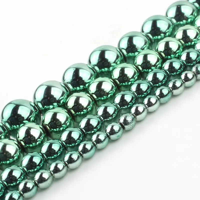 AAA Red Blue Green Color Hematite Natural Stone Beads Round Loose beads For Jewelry Diy Bracelet  Making 3/4/6/8/10mm