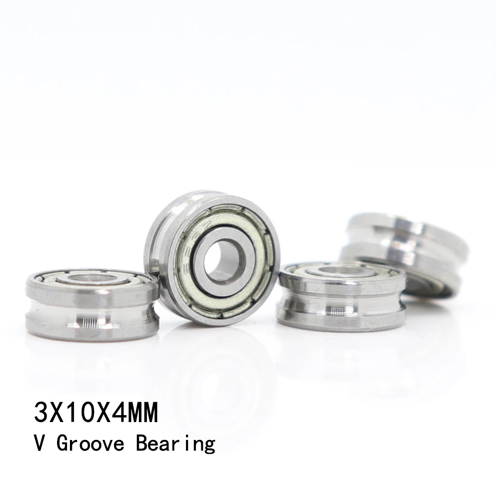 

V031004 ( 4PCS ) V Groove Sealed Ball Bearing 3*10*4 mm Pulley Wheel Bearings V1/0.4 2/0.4 Guide Track Rlooer Bearing