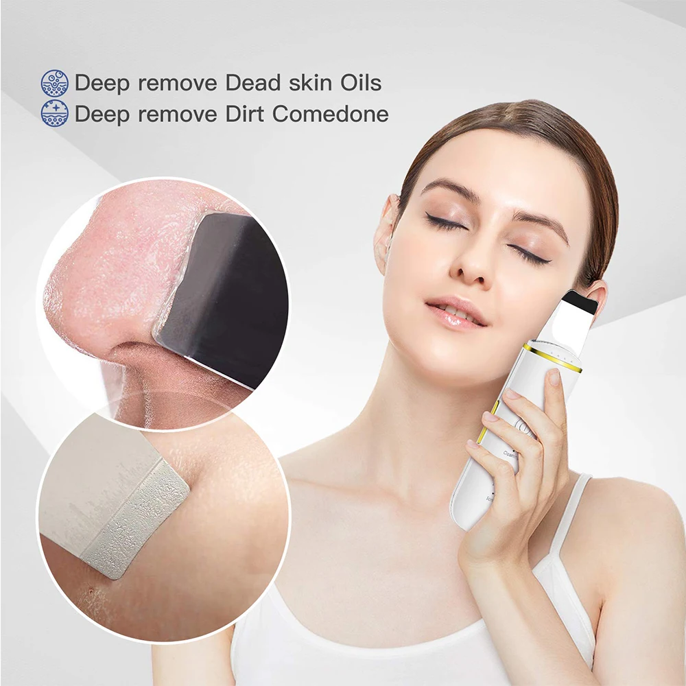 Ultrasone Huid Scrubber Facial Cleaner Ion Acne Comedondrukker Peeling Schop Cleaner Facial Massager Gezicht Lift Machine