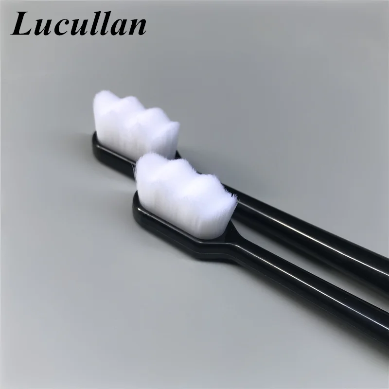 Lucullan-cepillo de dientes con diseño de ondas, pelo súper suave, Nano, Panel de cuero Interior, cepillo de limpieza de revestimiento de techo de