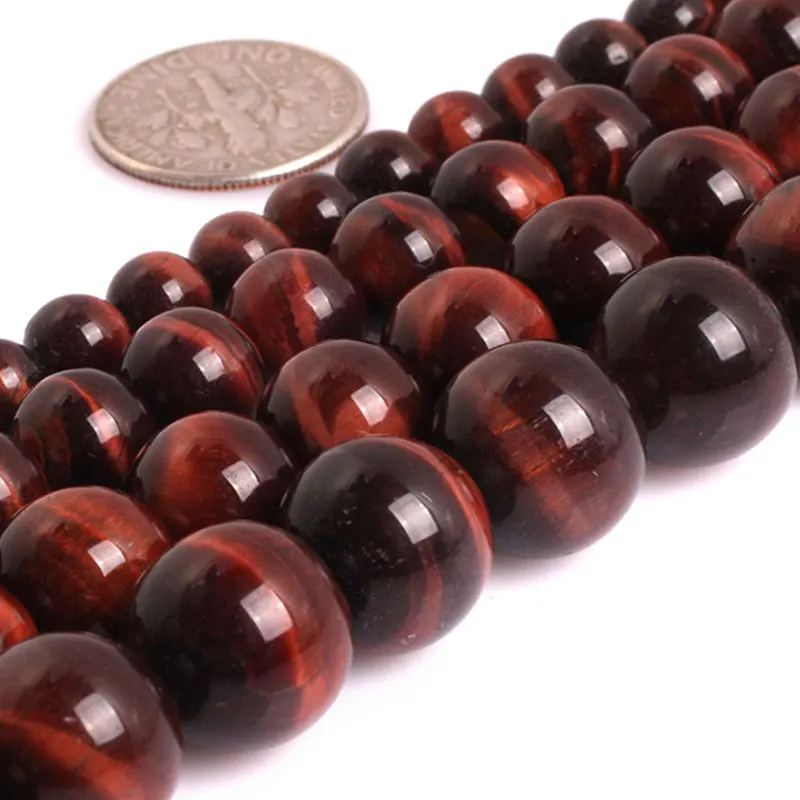 Natural Stone AAA Genuine Tiger Eye Precious Accessorries Round Beads DIY Loose Bead For Jewelry Making Strand 15