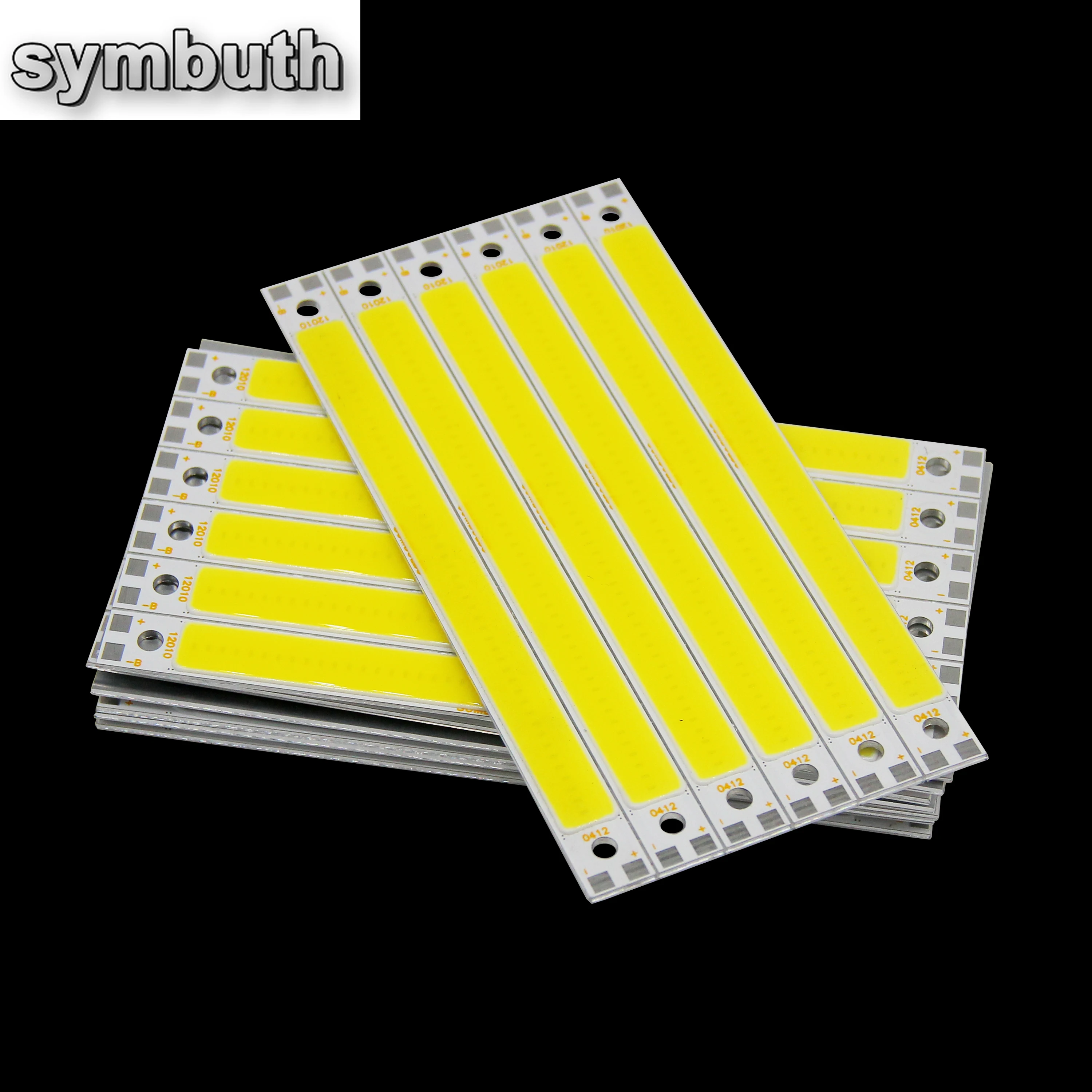 

10pcs 120x10mm DC 12V Input Cob Light Source Strip Bulb 10 Watt Lighting Bulb Bar LED COB Chip for DIY Lamp