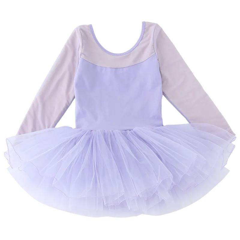 فستان رقص طويل الأكمام للفتيات ، ملابس الأداء ، رقص الباليه ، فستان الباليه طفل ، فستان توتو للأطفال ، التنانير الرقص للأطفال