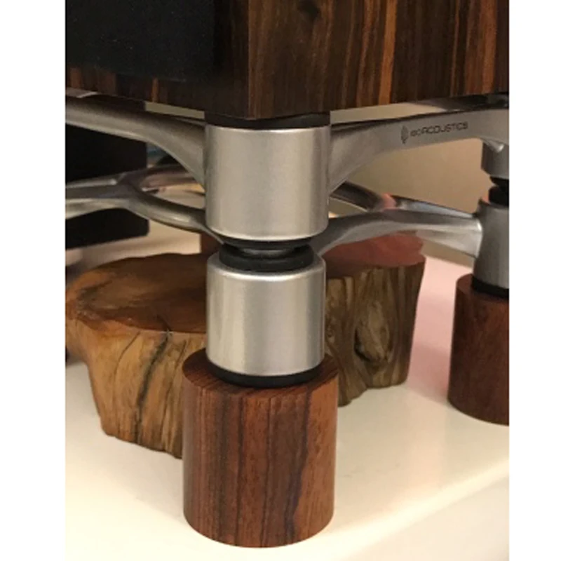 ローズウッド-hifiオーディオスピーカー,アンプシャーシ,ショックアブソーバー,フットパッド,振動吸収スタンド,45x45mm,4個