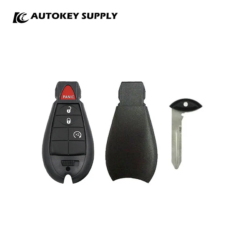 For Chrysler Prox Shell 4B  (Lock,Unlock,Panic，Remote Start) No Logo Poly Dome Emergency Key Included  Autokeysupply AKCRS143