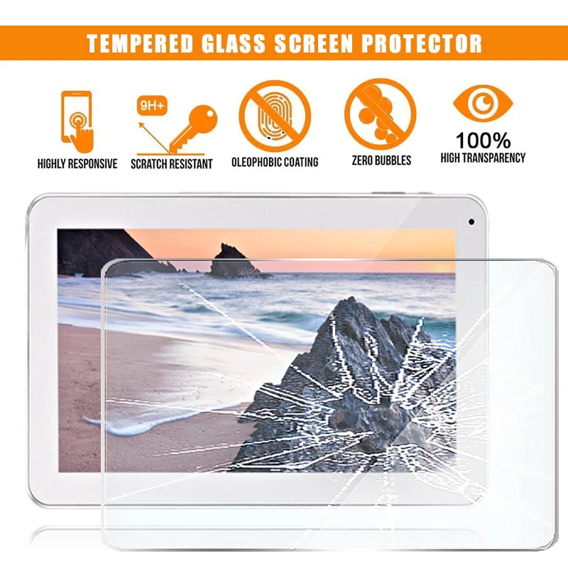 

For IRULU X1s 10.1" Tablet Tempered Glass Screen Protector Premium Scratch Resistant Anti-fingerprint HD Clear Film Cover