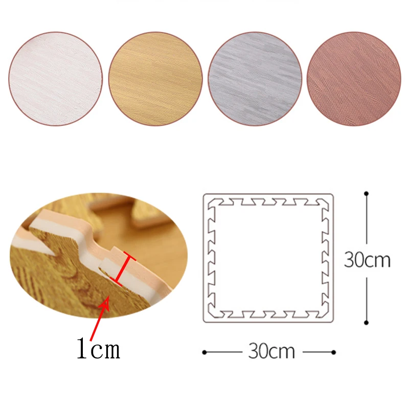 Wood Grain Puzzle Floor Foam Carpet Bedroom Splicing Mat  Baby Play Mat Interlocking Exercise Tiles30*30cm