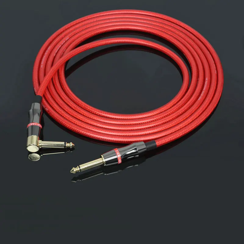 NEW 6.35MM TO 6.35MM MALE TO MALE CABLE Guitar Bass Audio Cable Musical Instrument Audio Durable 091302