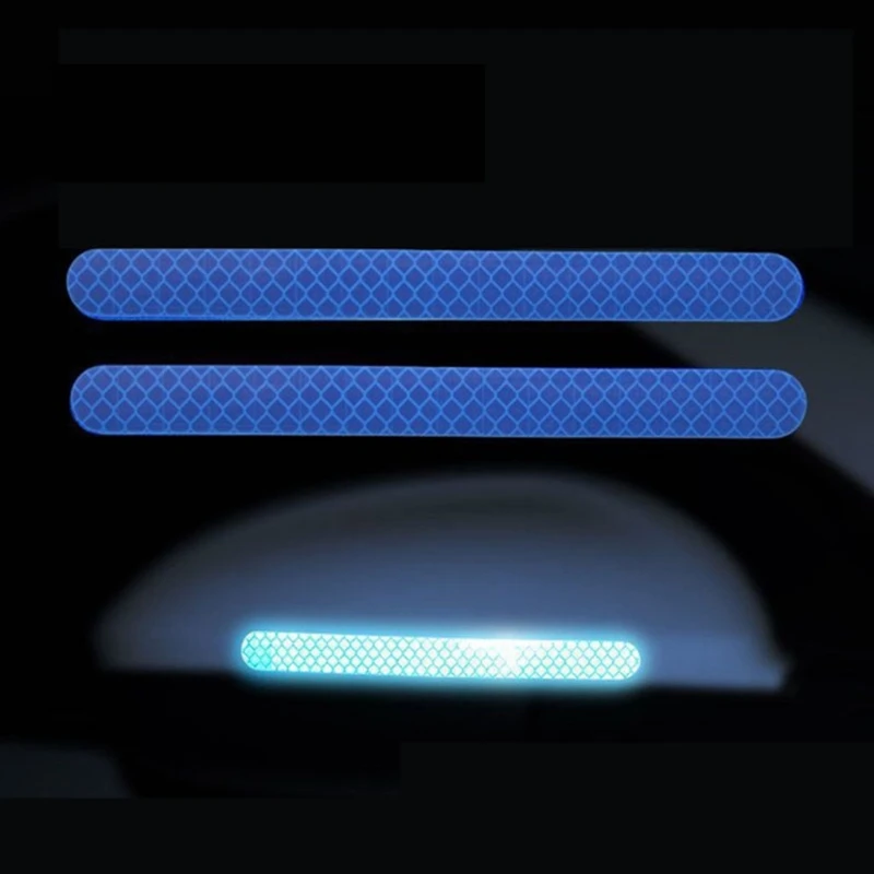 2Pcs/Set Car Reflector Stickers Multi-Colored Automobiles Rearview Mirror Reflective Strip for Auto Exterior Protect Accessories