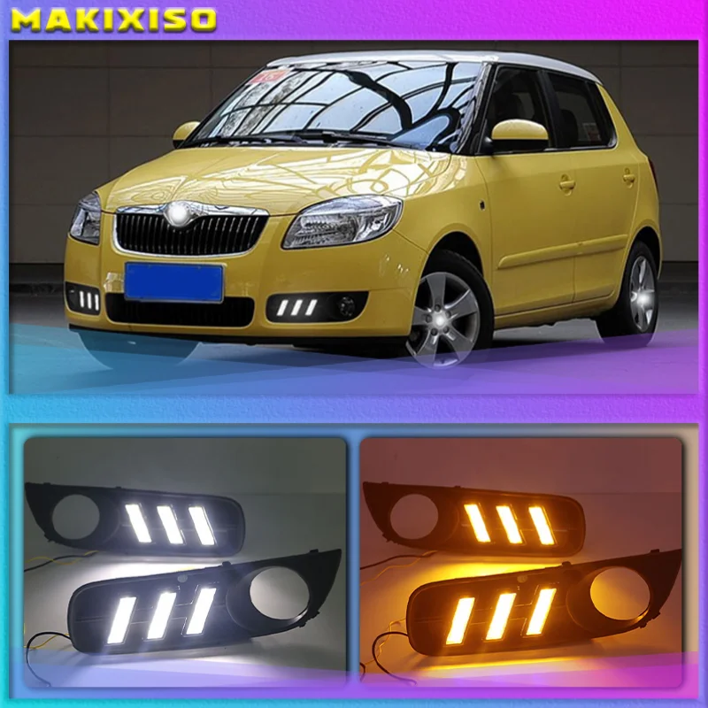 

For Skoda Superb 2008-2011,Super Brightness Waterproof ABS Car DRL 12V LED Daytime Running Light With Fog Lamp Cover