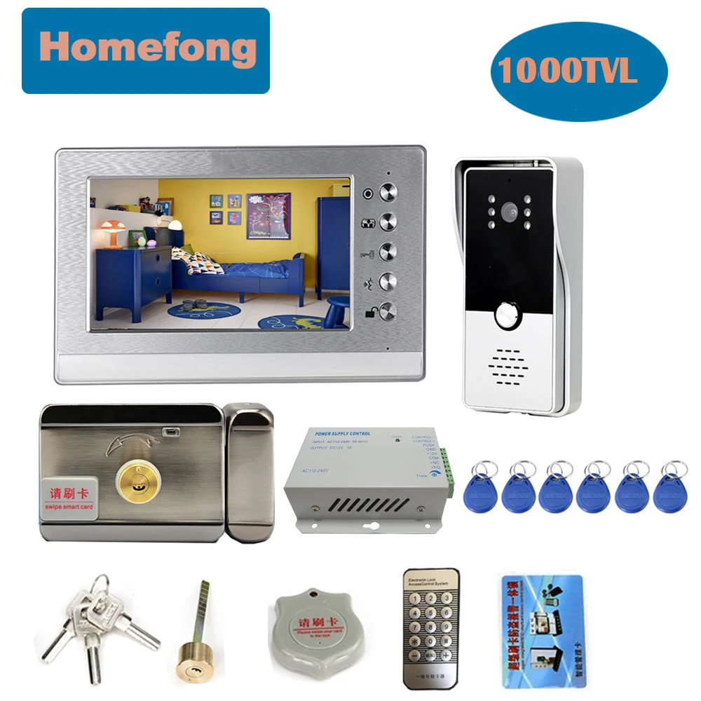 Dragonsview 7 Inch Video Door Phone Doorbell Intercom System With Monitor and Outdoor Panel Talk Call Monitoring Unlock