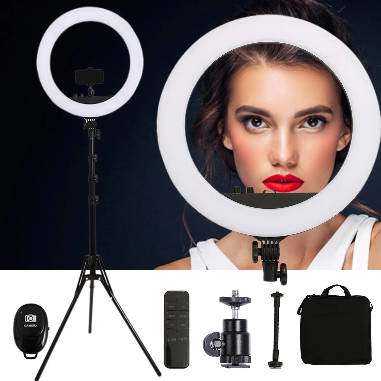 18Inch 55W Photo Studio LED Ring Light 45cm Phone camera Large Ring Lamp With Stand Tripod Professional for Video TikTok Youtube