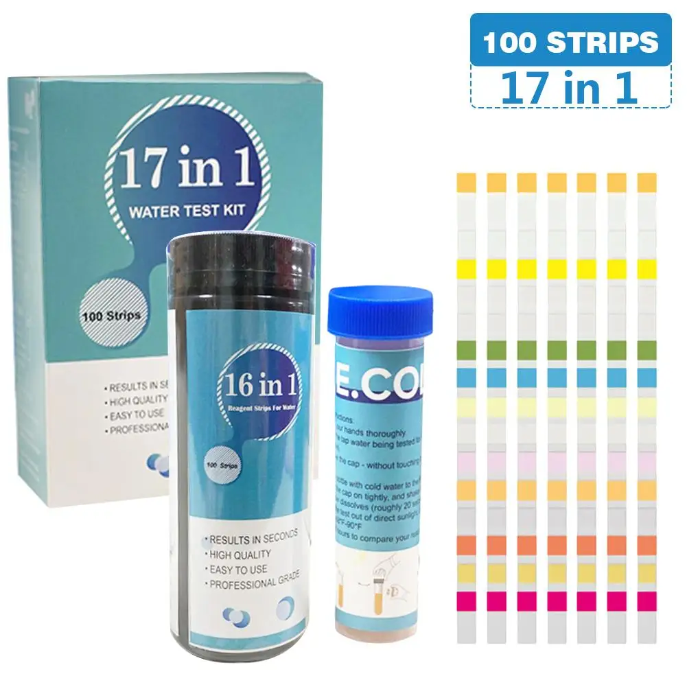 17 In 1 Water Test Strip For Checking Water Quality Test Aquarium Fish Tank Swimming Pool Drinking Water Quality Test Strip