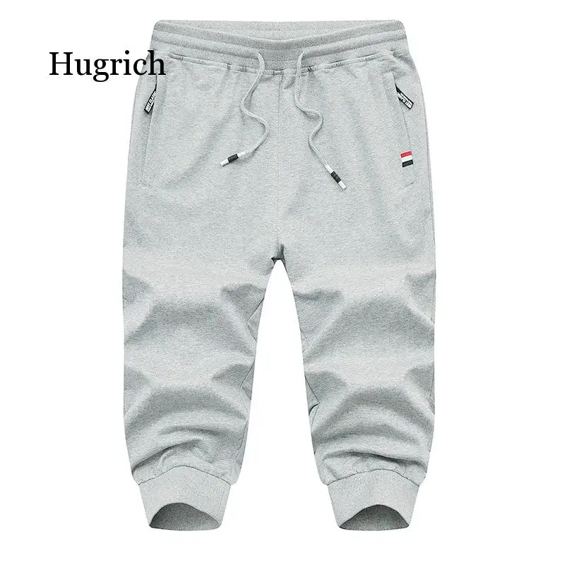 

Men's Knitted Sports Pants Cotton Leisure Athletic Seven-cent Pants 3/4 Cropped Trousers Running Pants Men Fitness Sweatpants