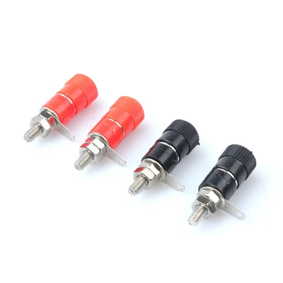 10PCS Terminal Blocks JS-910B JS-919 4mm Amplifier Terminal Connector Binding Post Banana Plug Jack Mount 5pcs Black + 5pcs red