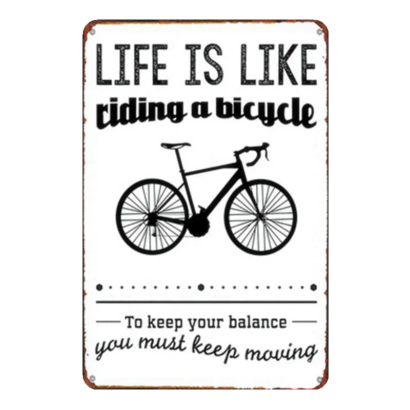 RIDE BICYCLE Retro Metal Tin Signs, Bar, Pub, Home Decor, Wall Posters, Beer Plates, Life Is Like Riding Plaque, N099