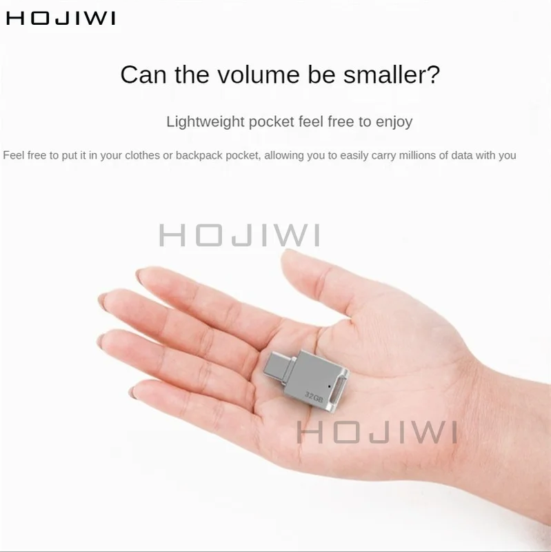 HOJIWI Portable Mini OTG Pendrive USB C Flash Drive 32GB 64GB Pendrive Mobile Phone Type C U Disk For Smart Phone FB03