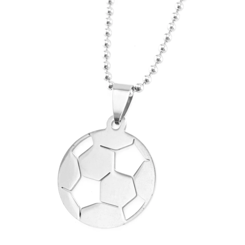 

50pcs DIY jewelry pendant high polish soccer football mini Necklace Pendant stainless steel wholesale price Necklace