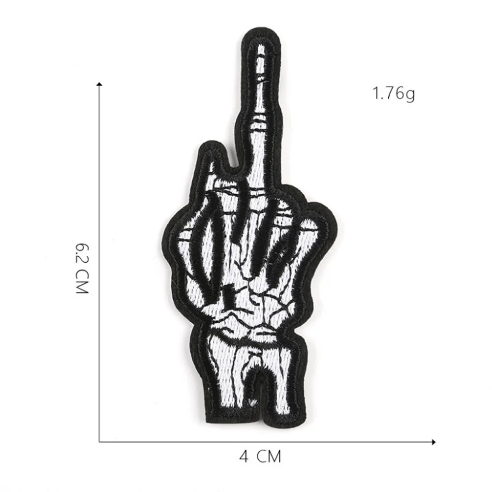 Skull Hand Cartoon Patches Cap Shoe Iron On Embroidered Appliques DIY Apparel Accessories Patch For Clothing Fabric Badges BU500
