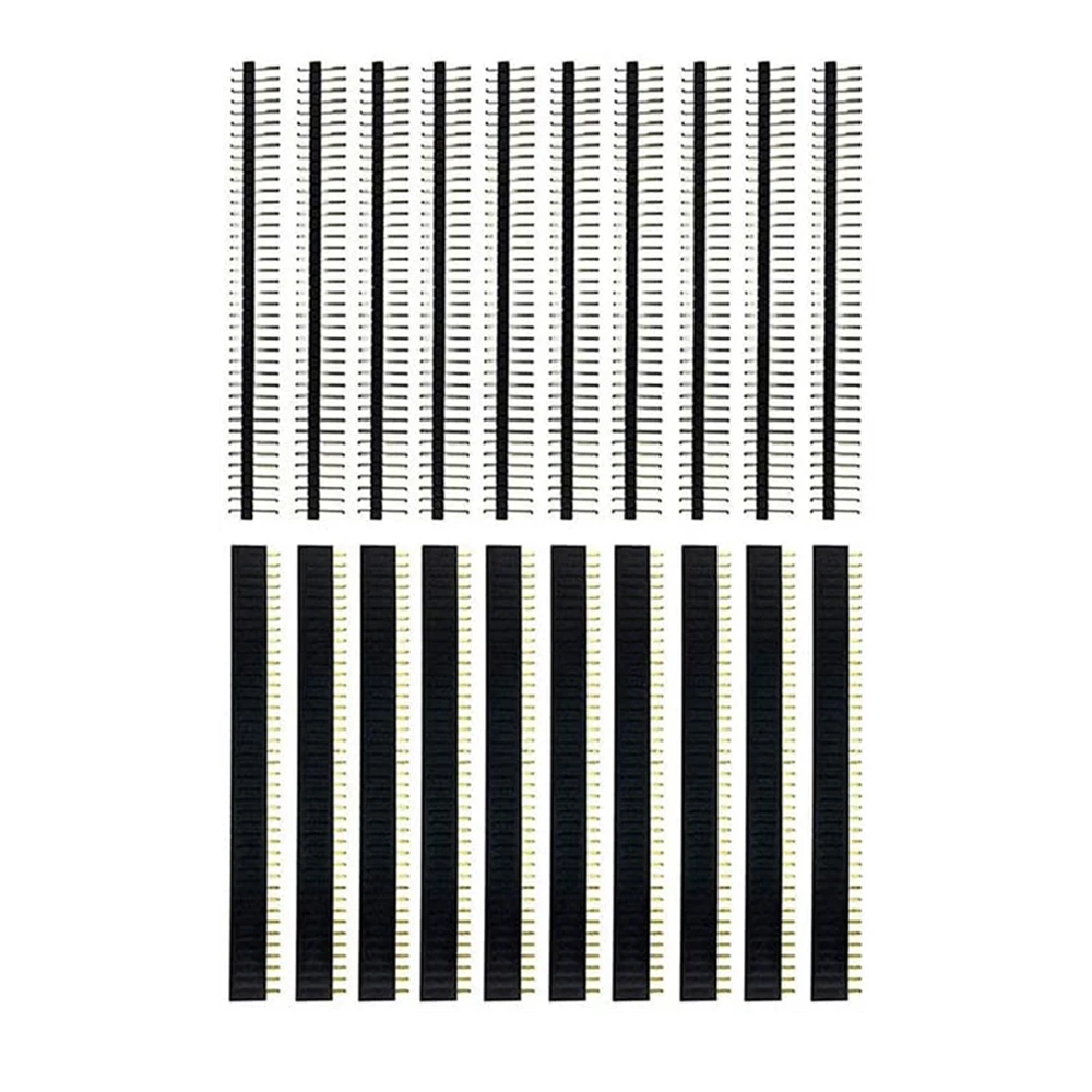 20 pz 10 paia 40 Pin 1x40 fila singola maschio e femmina 2.54 Breakable Pin Header PCB JST connettore striscia per Arduino Kit fai da te