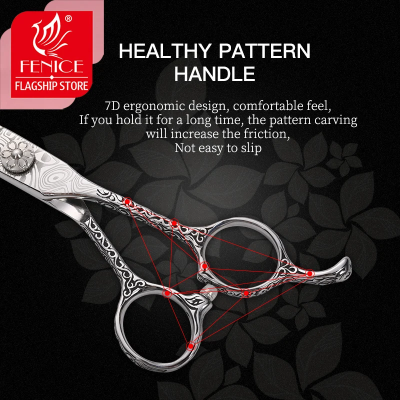 Fenice High-quality JP440C steel 6.0 inch cut well hairdressing shears professional barber hair scissors set