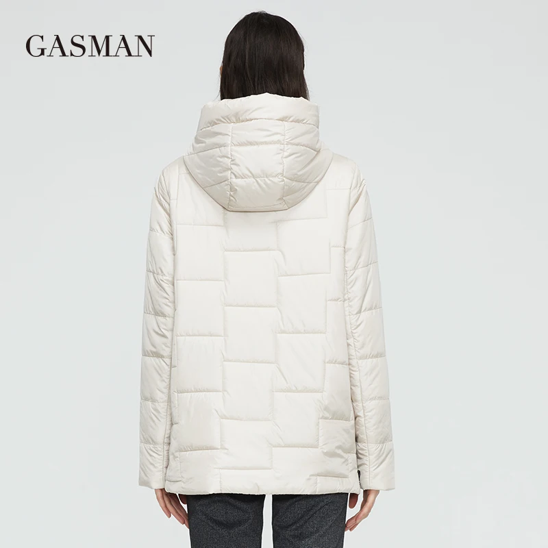 Imagem -04 - Jaqueta Gasman com Capuz Feminino Cabolsa Casual Parka Outwear Quente Curto Gola Alta Moda Novo Primavera 2023 81855