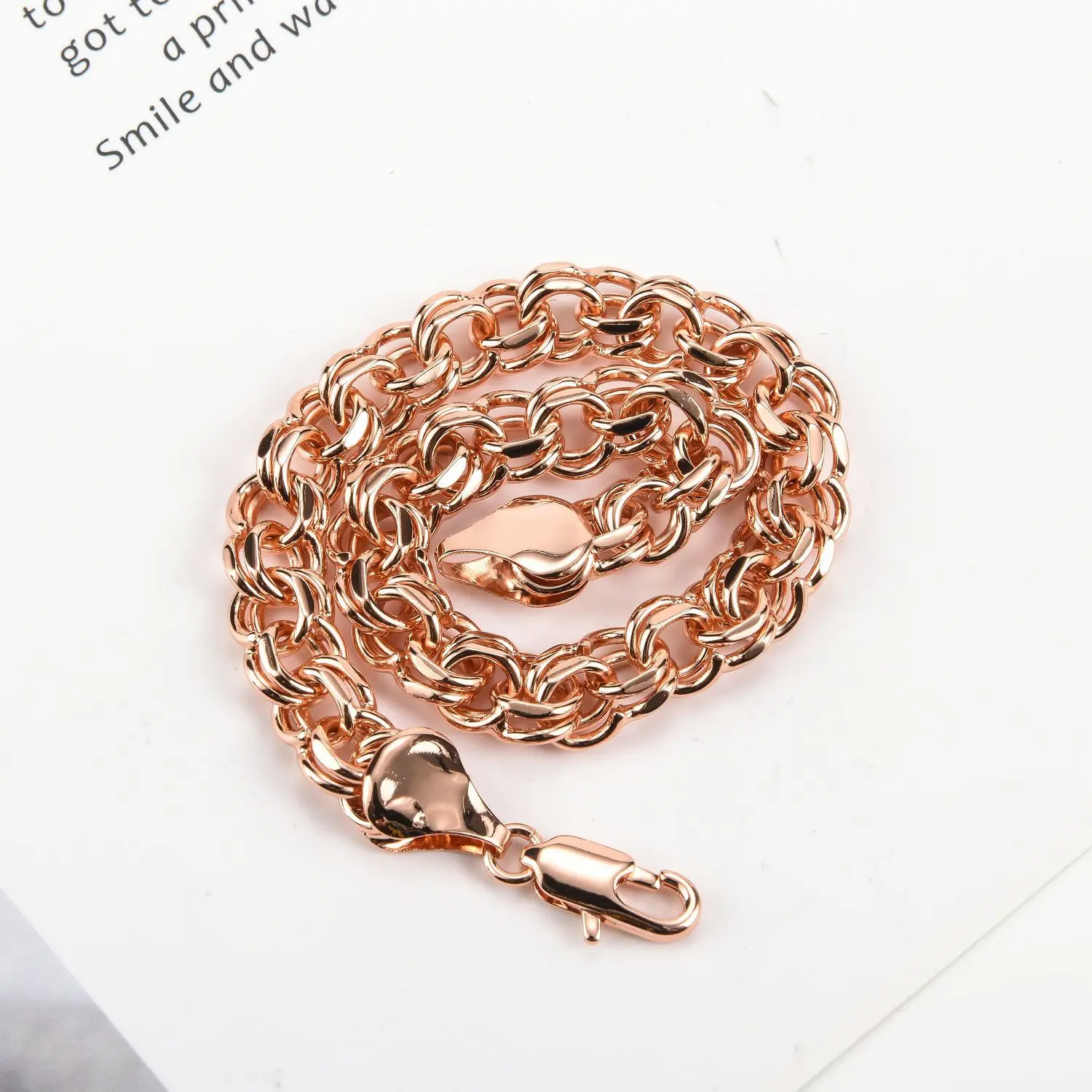 Fashion Rose Gold Plated Bracelet Wave Twisted Rope Link Chain for Women Metal Bracelet Wedding Party Jewelry Trend 2021 New