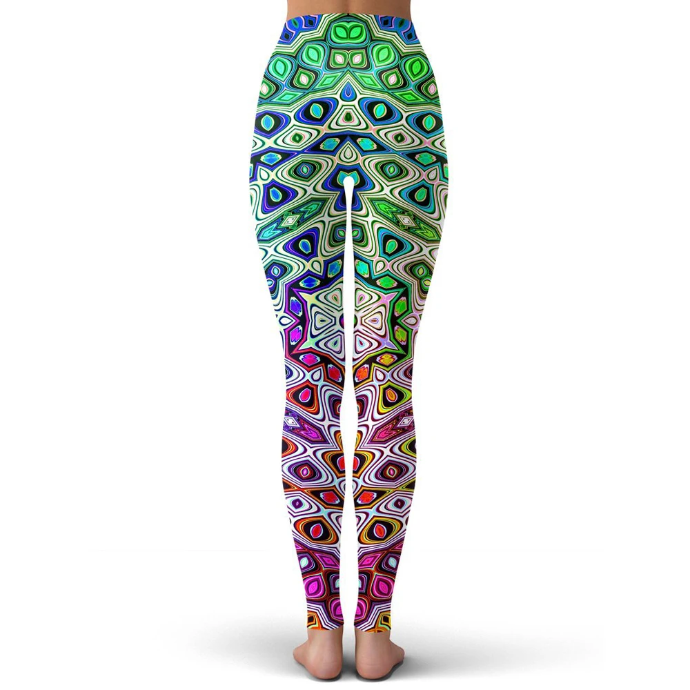 Tie dye psychedelic Style Fashion Women Leggings 3D Printed Rainbow Paint Leggings Sexy Elastic Female Skinny Leggings DDK25