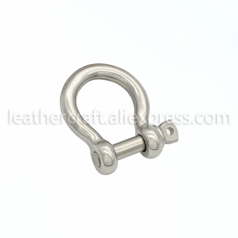 1 pcs Stainless Steel Carabiner D Bow Shackle Fob Key Ring Keychain Hook Screw Joint Connector Buckle Solid Metal 2 Size